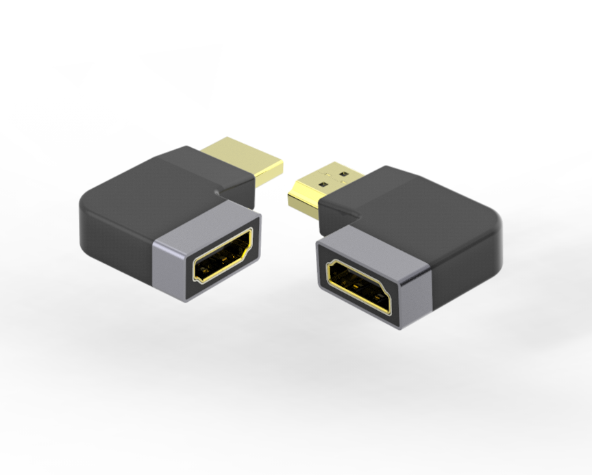 HDMI2.1V Adapter Right Angle Down 90 Degree Male to Female Adapter Support HDR Dynamic Plug Connector