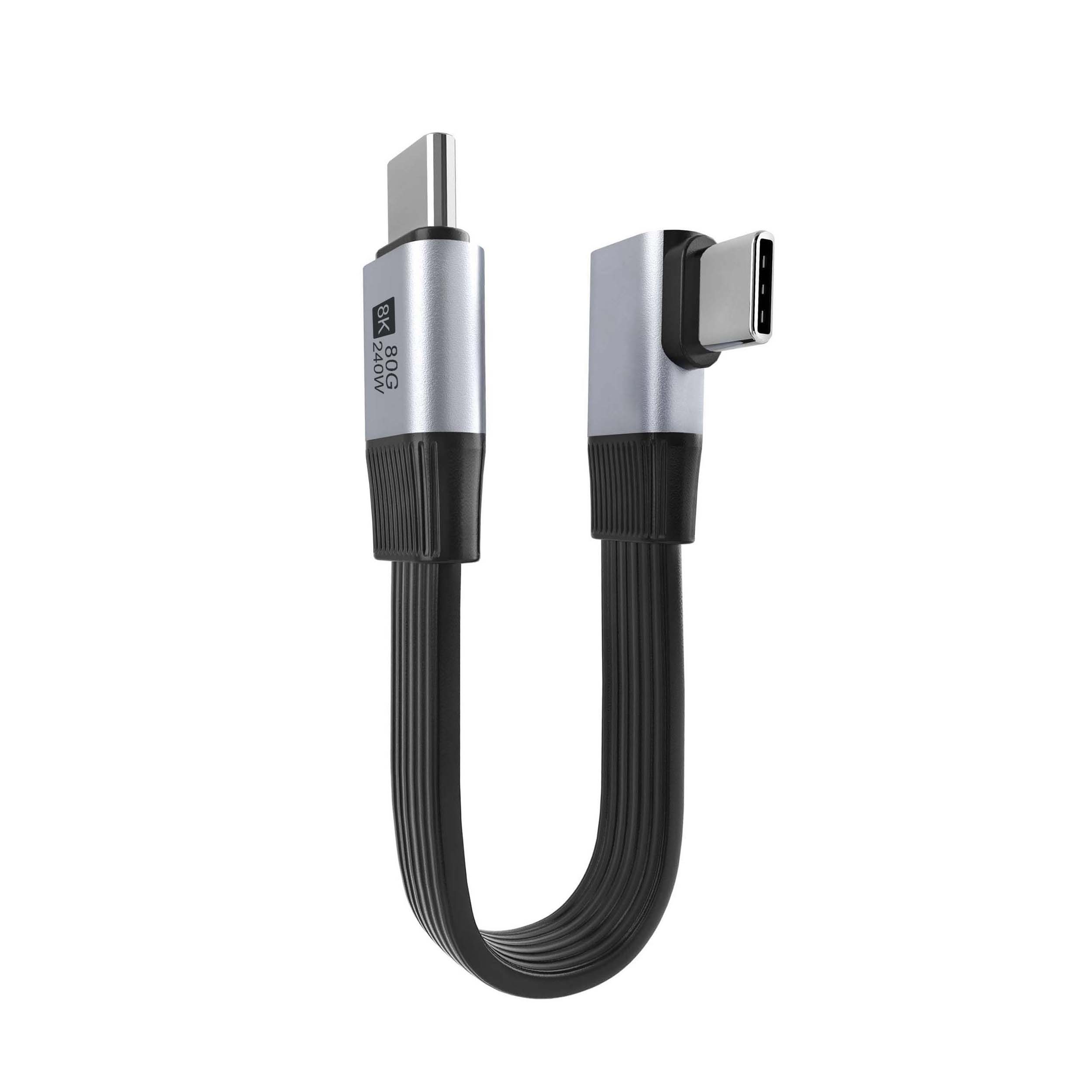 90° Right Angle 0.3M USB4 V2.0 Cable | 80Gbps Data Transfer | 240W Fast Charging | 8K@60Hz Video |  Compatible with Thunderbolt 5/4