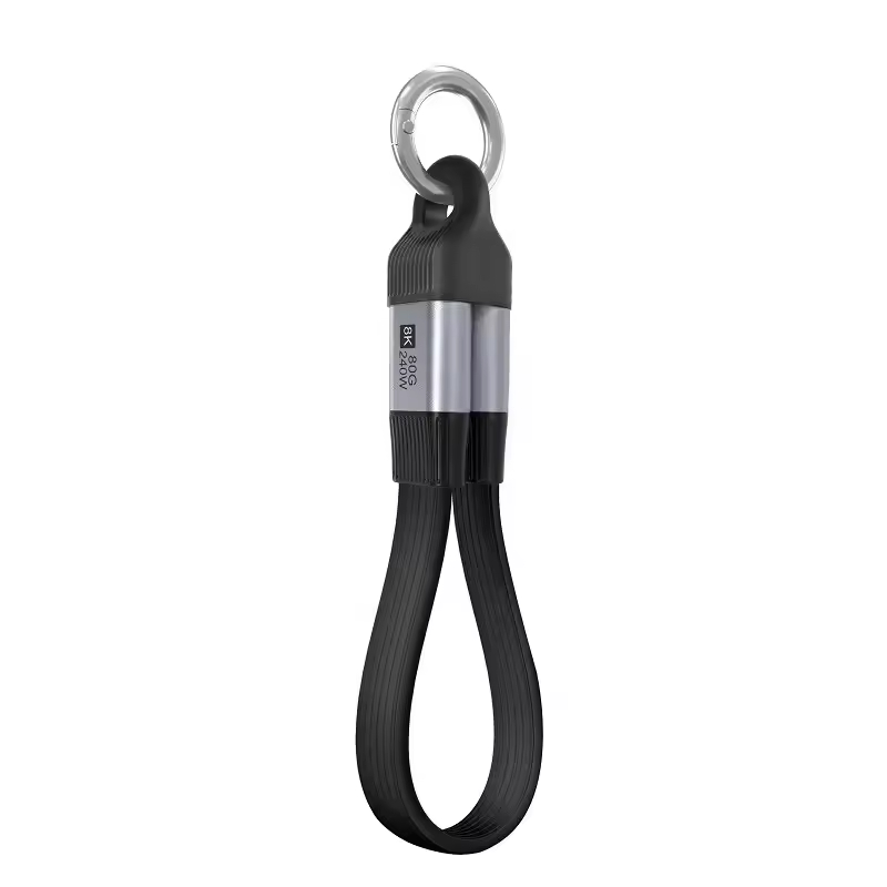 USB C USB4 V2.0 Cable with Keychain 80Gbps Data 240W PD Charge 8K 60Hz UHD Video