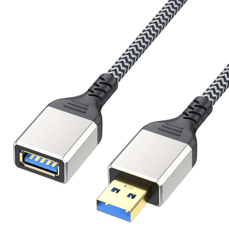 USB 3.0 Male Female Extension Cable 5Gbps Speed Anti-Interference Braid Shielding 12 Months Compatible Laptop/PS4/TV/USB Drive