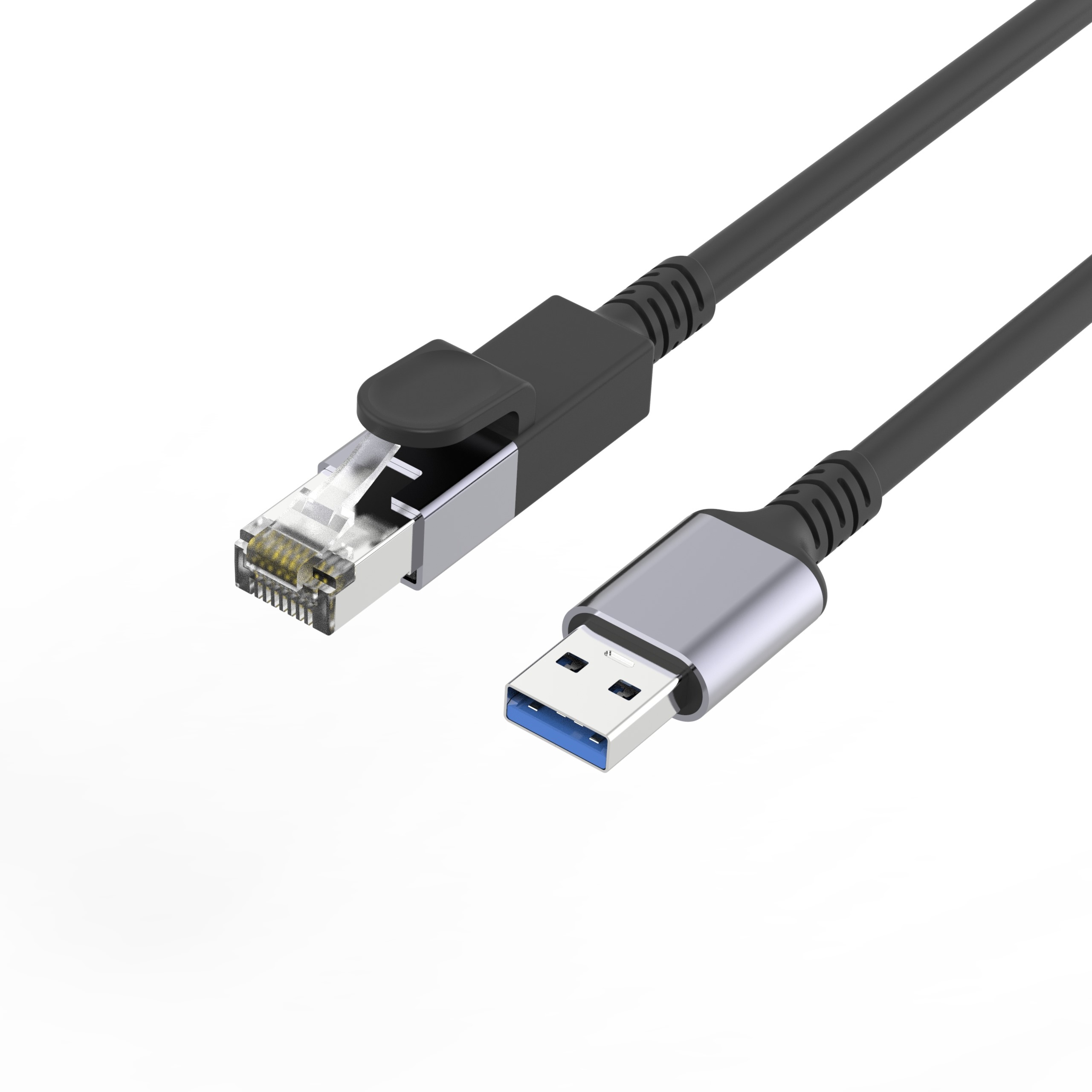 1000Mbps 1Gbps USB C to Ethernet Cable Directly Connected Nylon Braided Cord