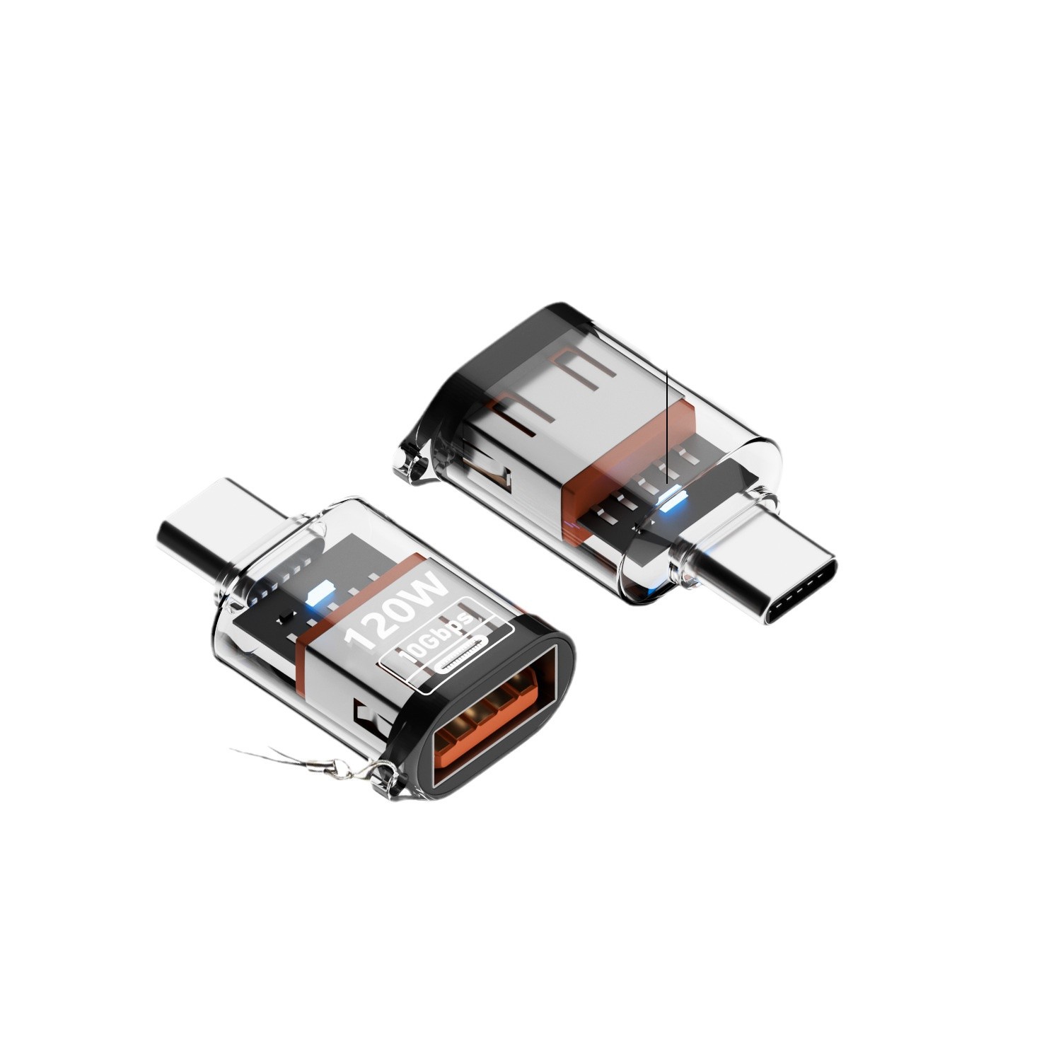 USB a to Type C Adapter 120W 10Gbps Fast Charging PC Data Transmission Converter for Wireless Mouse Tablet