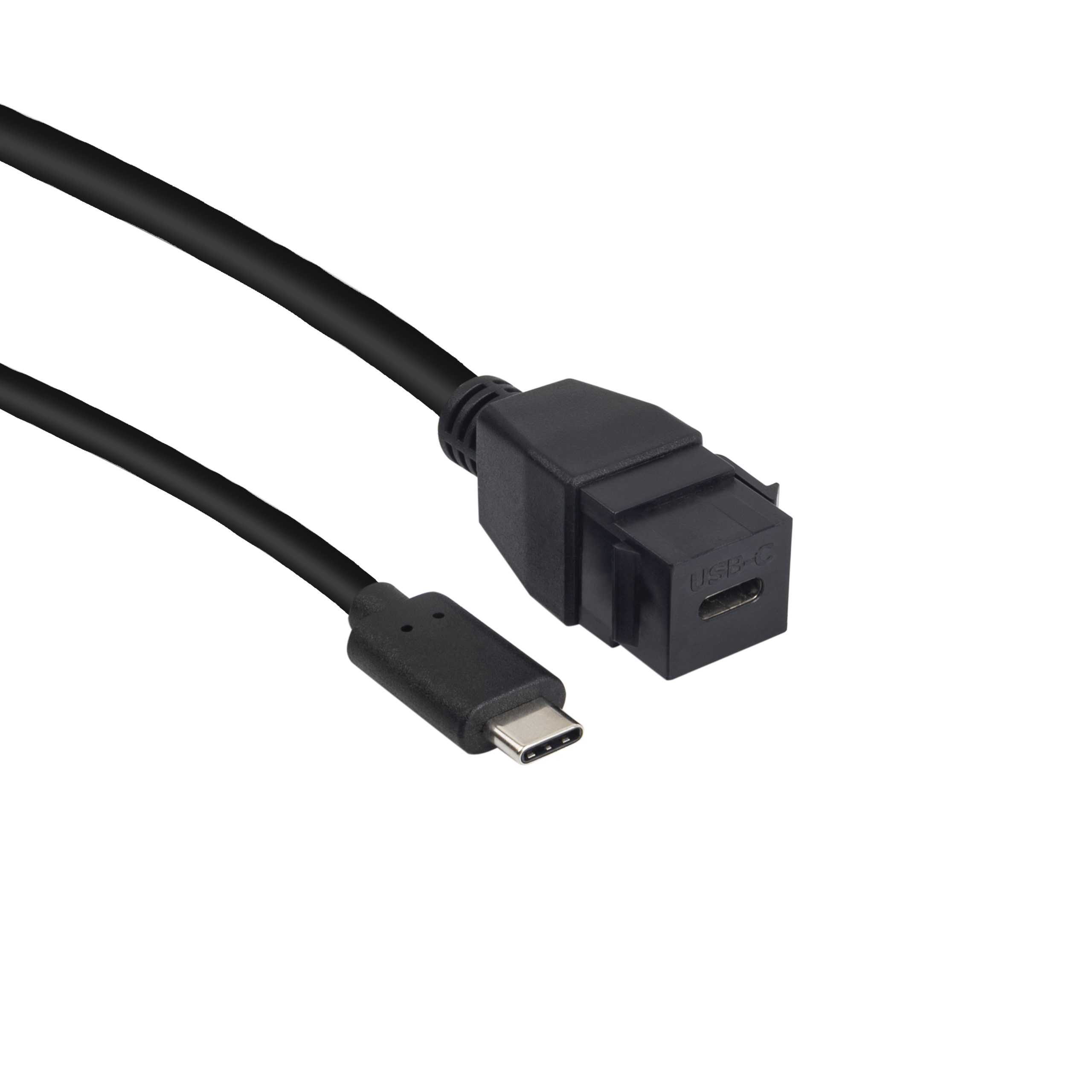 USB 3.2 Gen 2 Type C Keystone Jack Pigtail Cable, 10Gbps 20Gbps USB-C Male to Female Extension for Wall Plate & Panel Mount