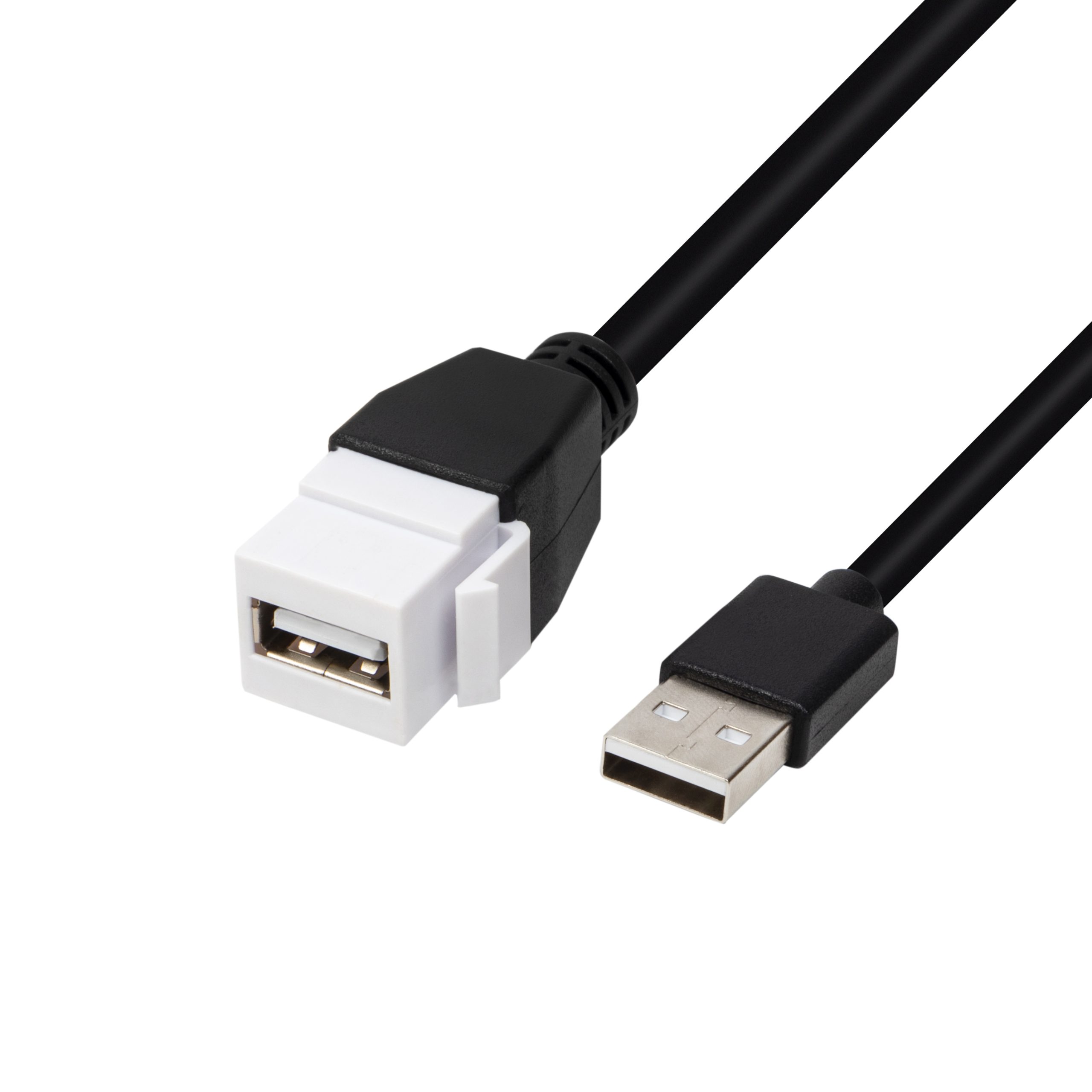 USB 2.0 Keystone Jack Coupler, Male to Female Panel Mount Extension Cable Adapter for Wall Plate
