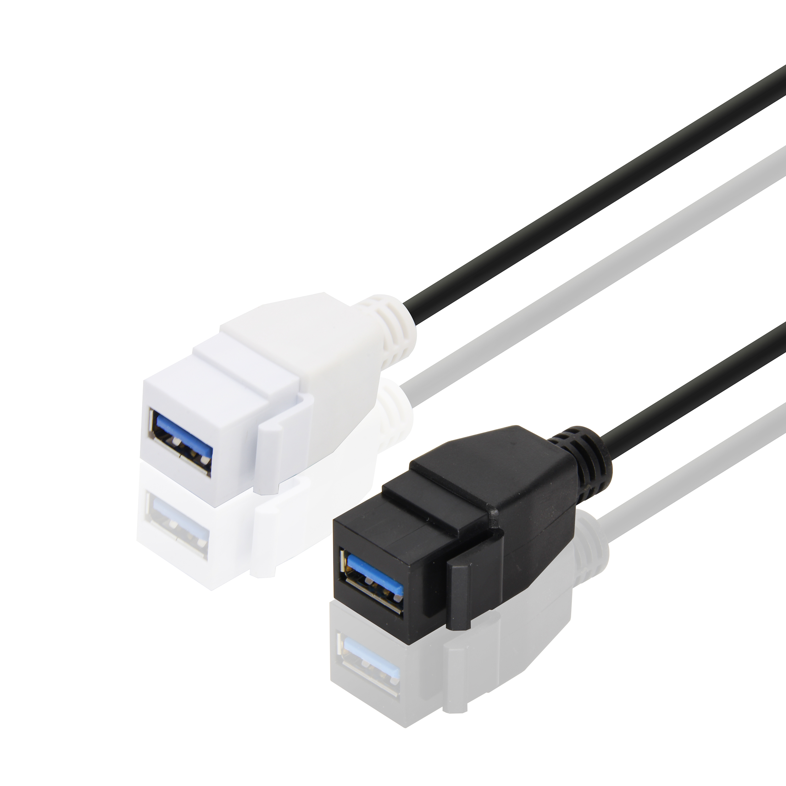 USB 3.0 Keystone Jack Coupler, Male to Female Panel Mount Extension Cable Adapter for Wall Plate